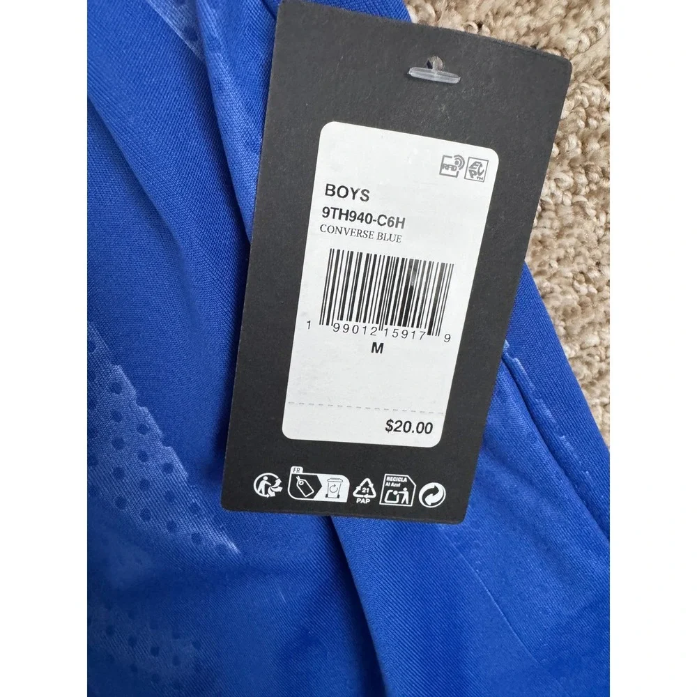 Converse Boys Athletic Dept V-Neck Jersey Blue White Logo Size M 9-10Y NEW